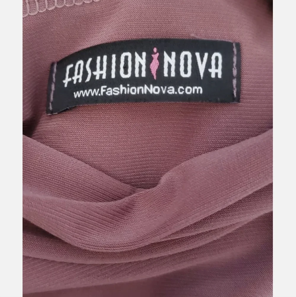 Women Fashion Nova Love Your FN Body Red Brown Stretch Long Sleeve Fully Size M - Picture 9 of 11